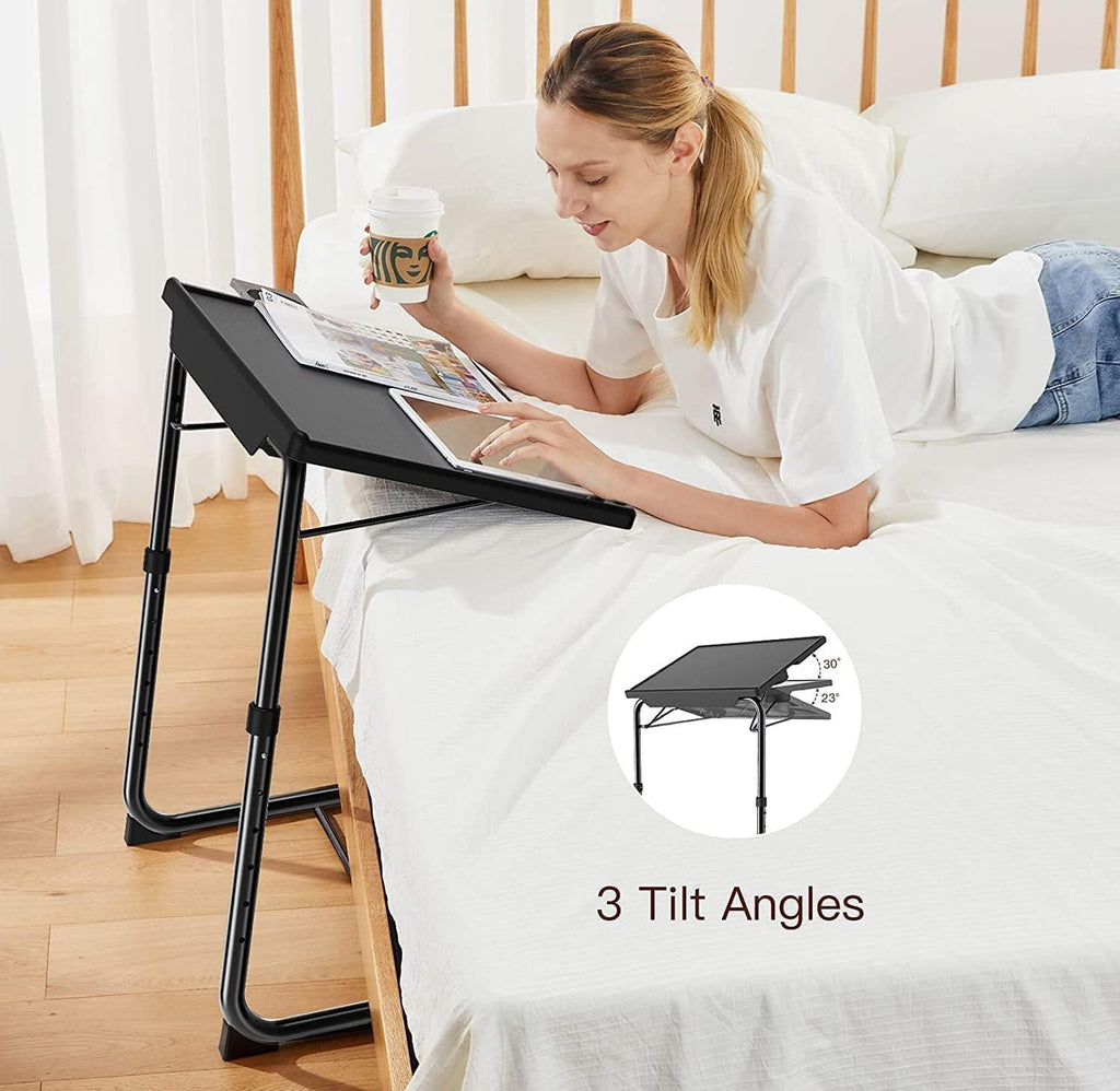 Adjustable TV Tray Table for Sofa and Bed Use
