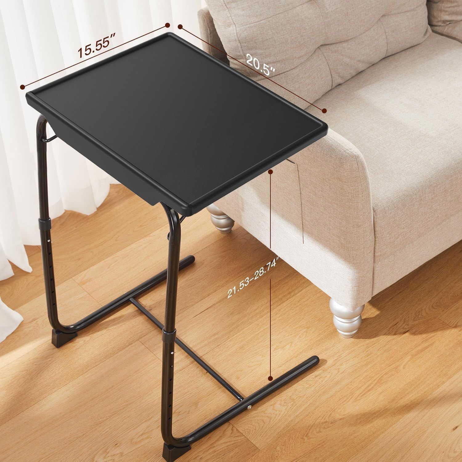 Adjustable TV Tray Table for Sofa and Bed Use