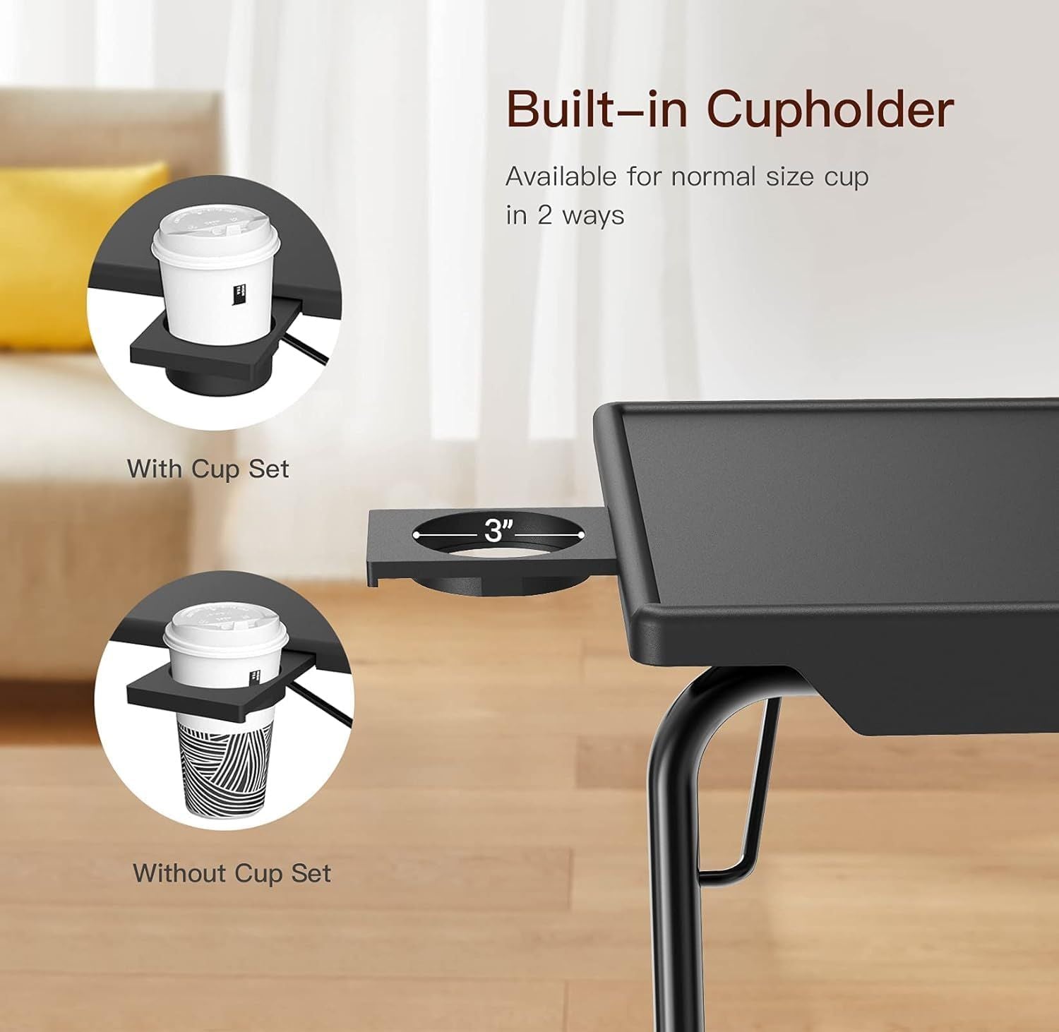 Adjustable TV Tray Table for Sofa and Bed Use