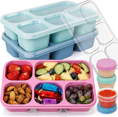 Three-Piece Divided Lunch and Snack Box Set