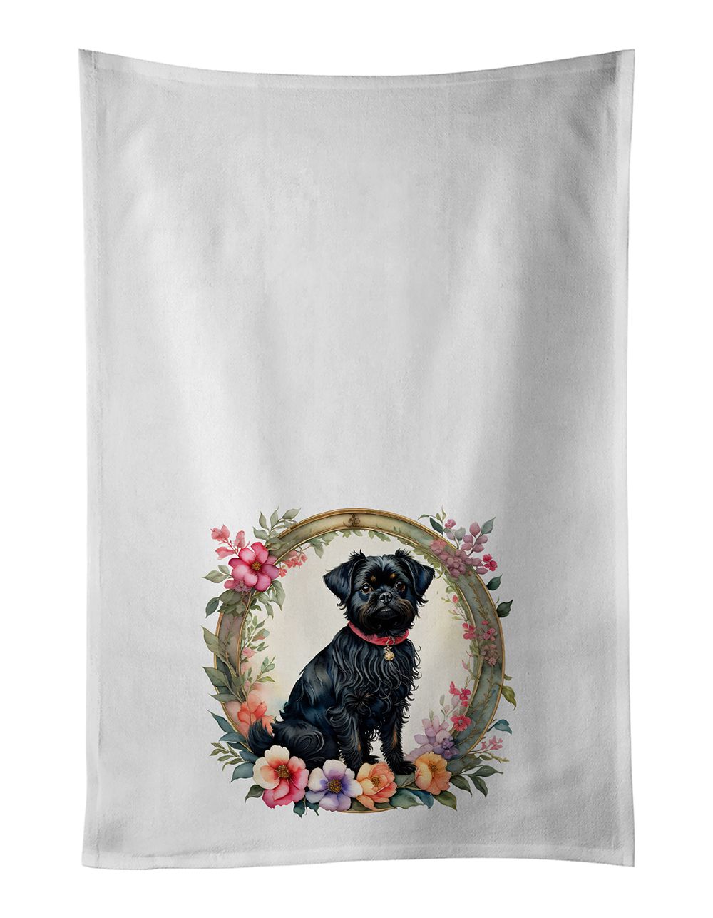Affenpinscher and Flowers Kitchen Towel Pair