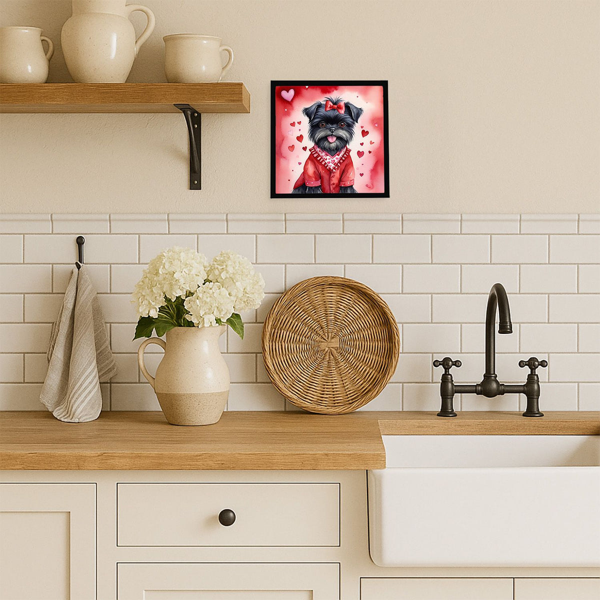 Affenpinscher My Valentine Framed Wall Art