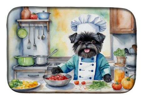 Affenpinscher Chef Artwork Dish Drying Mat