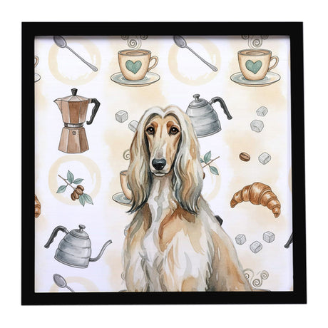 Afghan Hound Coffee Bar Framed Wall Art