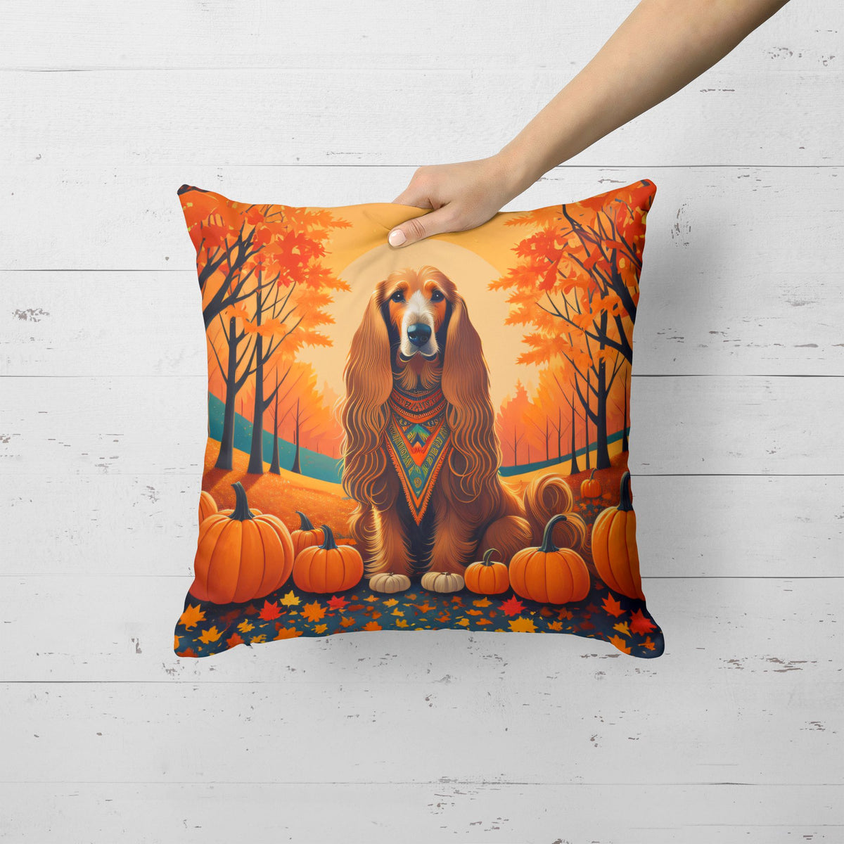 Afghan Hound Fall Decorative Throw Pillow
