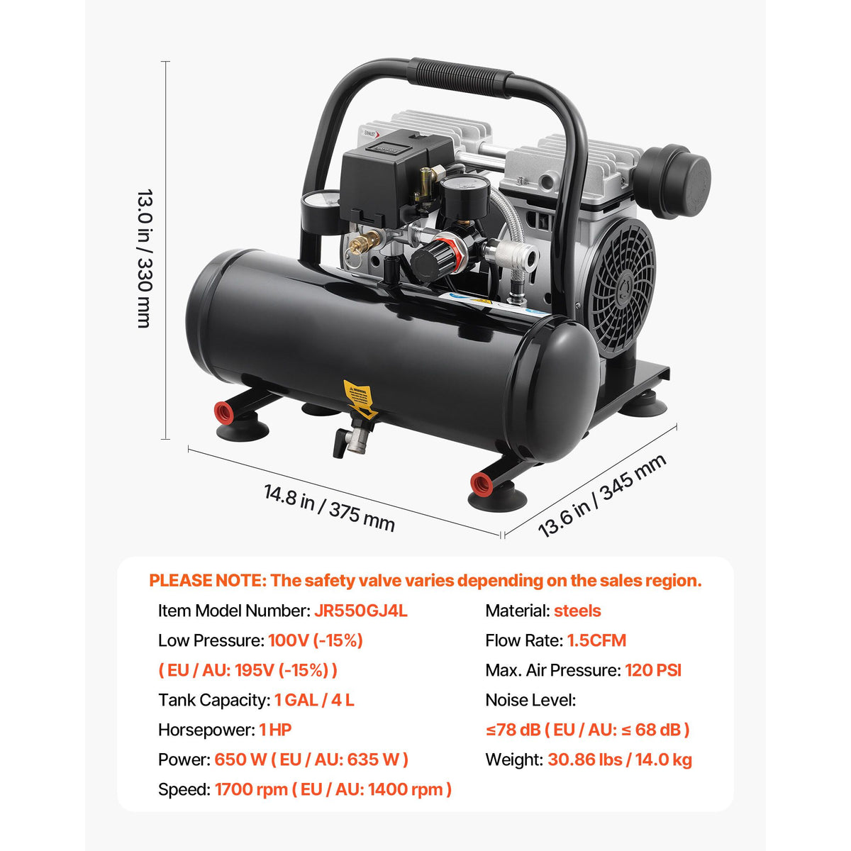 Portable Oil-Free Horizontal Air Compressor