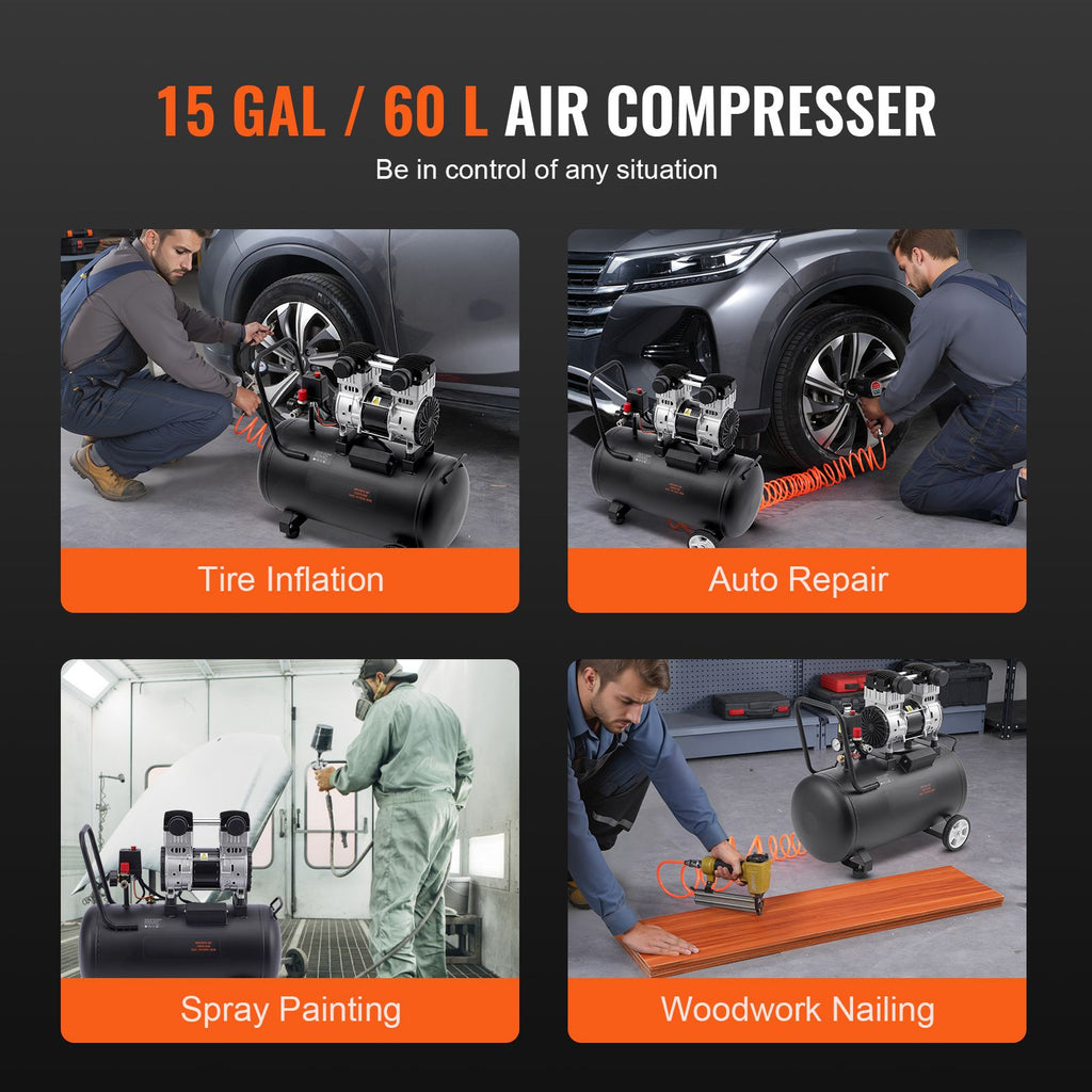 Oil-Free Horizontal Air Compressor for Workshop Tasks