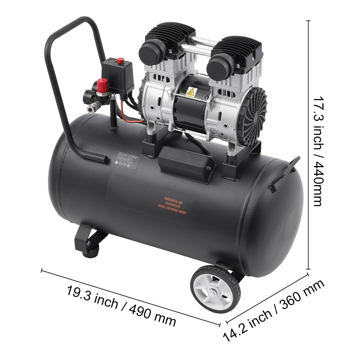 Oil-Free Horizontal Air Compressor for Workshop Tasks