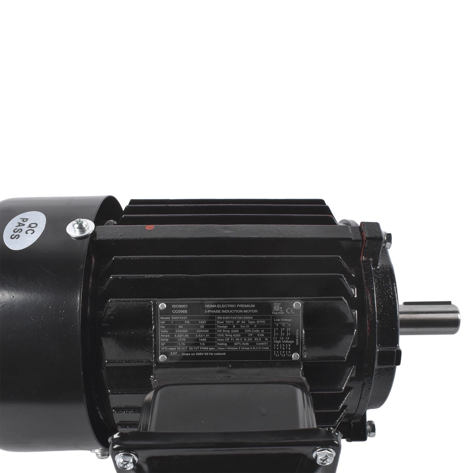 1HP 3-Phase Air Compressor Induction Motor – 1800 RPM TEFC IP55