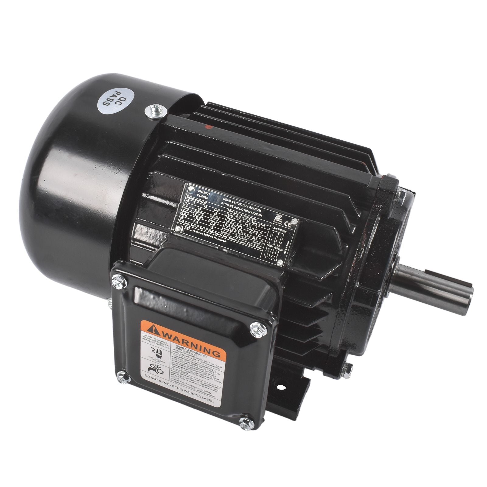 1HP 3-Phase Air Compressor Induction Motor – 1800 RPM TEFC IP55