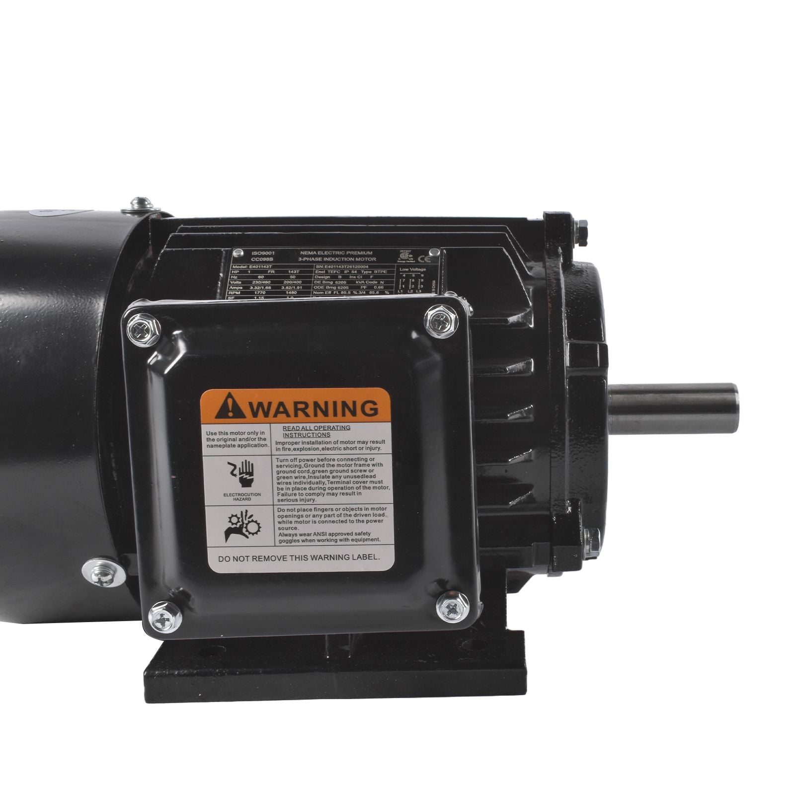1HP 3-Phase Air Compressor Induction Motor – 1800 RPM TEFC IP55
