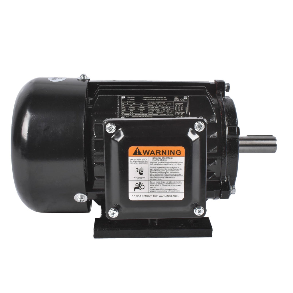1HP 3-Phase Air Compressor Induction Motor – 1800 RPM TEFC IP55