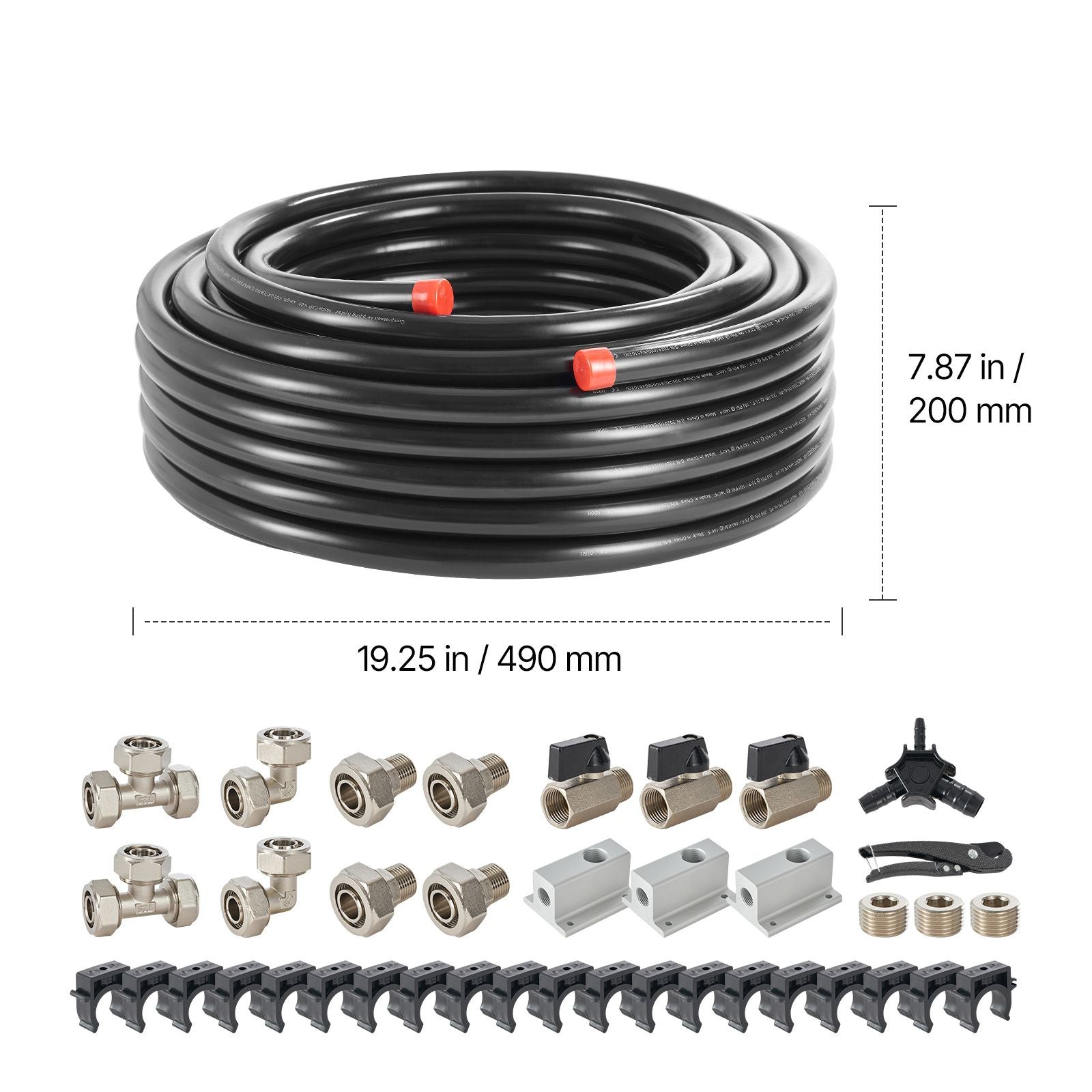 x 3/4" Air Compressor Line Kit with Leak-Proof Piping System for Workshops