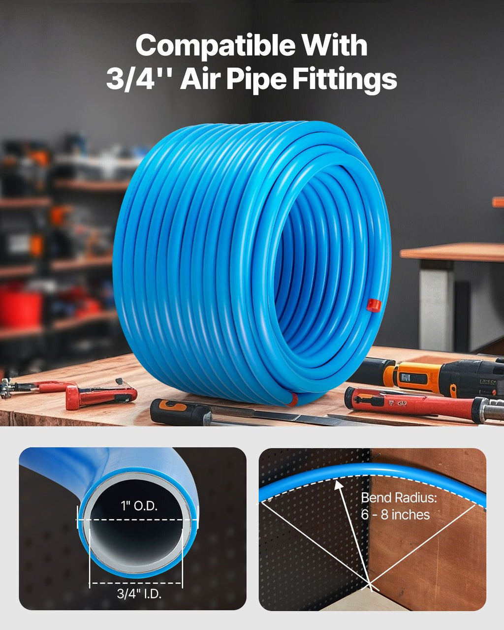 Compressed Air Line Installation Kit for Workshops
