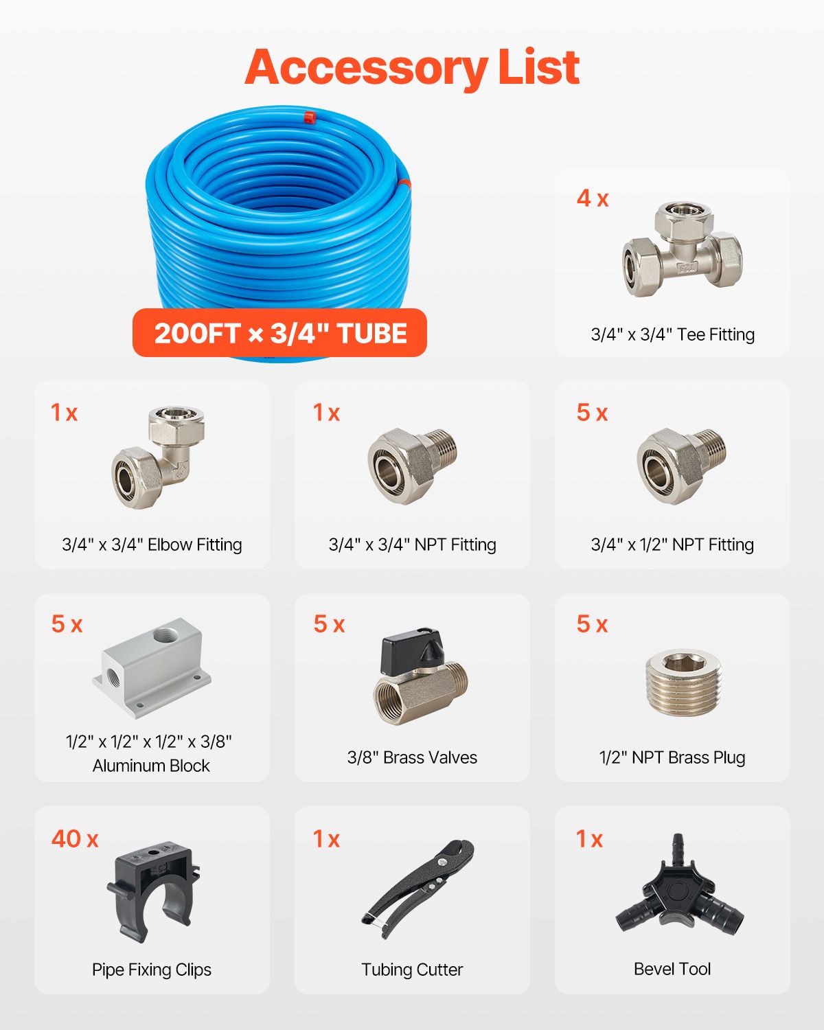 Compressed Air Line Installation Kit for Workshops