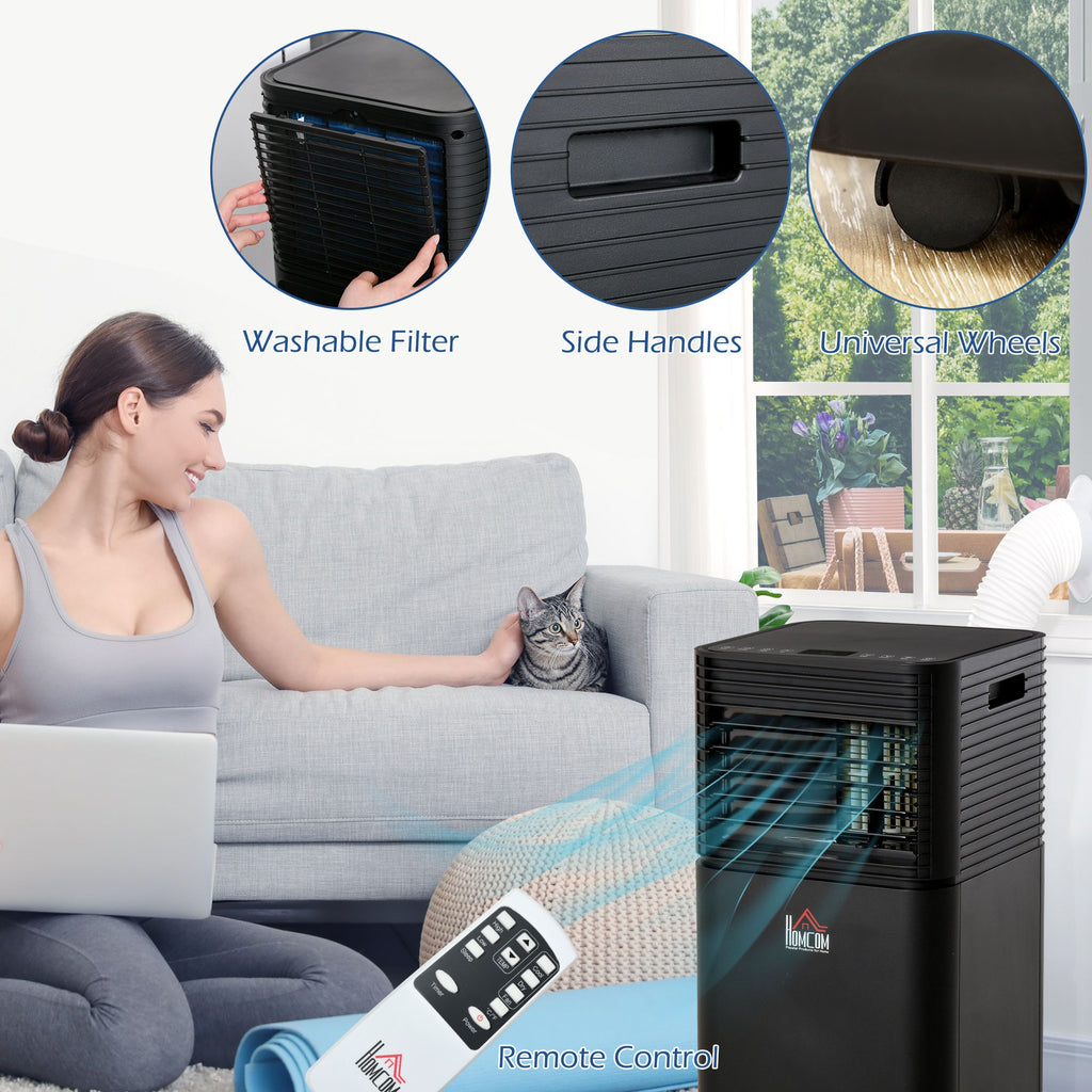 10,000 BTU Portable Air Conditioner with 4 Modes, 24-Hour Timer & Remote Control