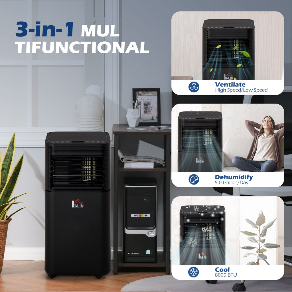 10,000 BTU Portable Air Conditioner with 4 Modes, 24-Hour Timer & Remote Control