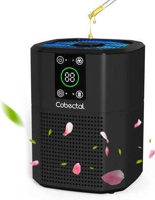 Compact Black Air Purifier with Sleep Mode