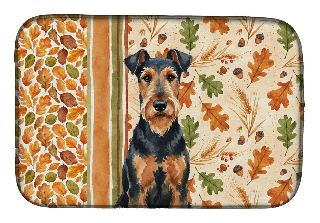 Airedale Terrier Heirloom Fall Dish-Drying Mat