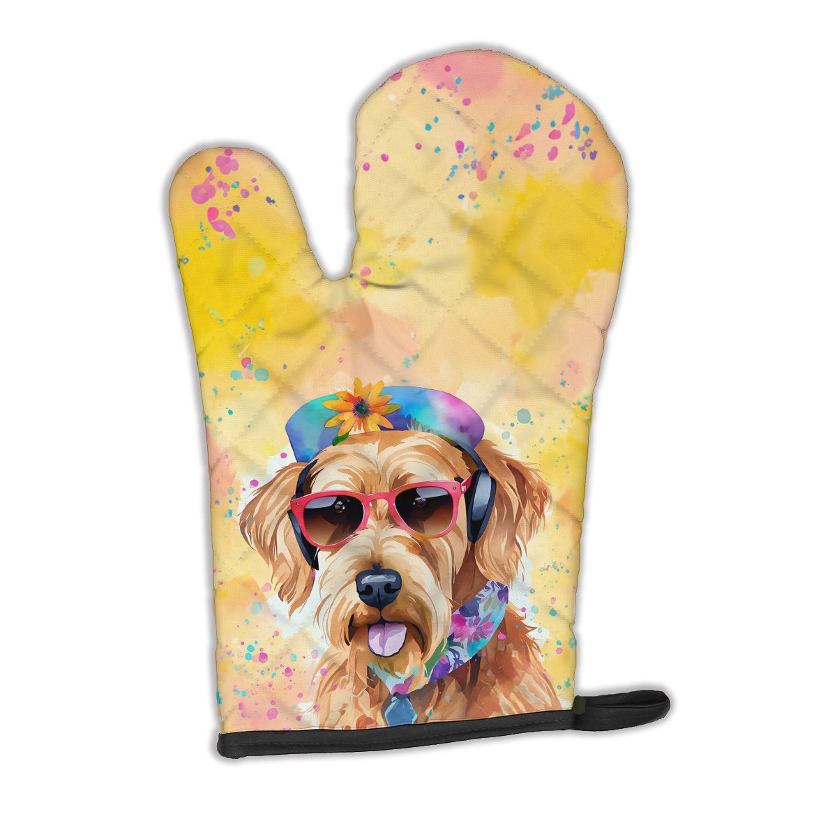 Airedale Terrier Hippie Dawg Oven Mitt for Cooking and Grilling