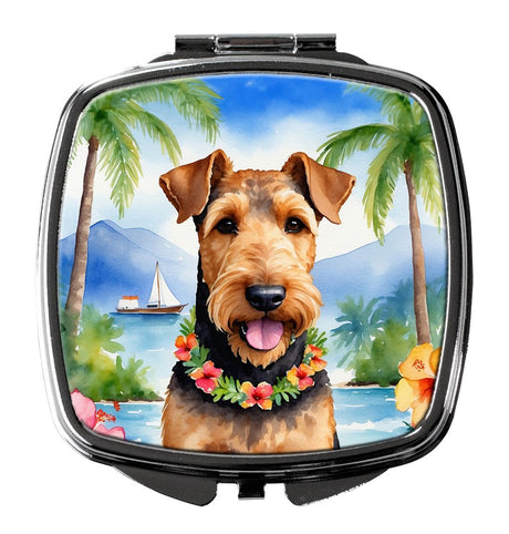 Airedale Terrier Luau Folding Compact Mirror