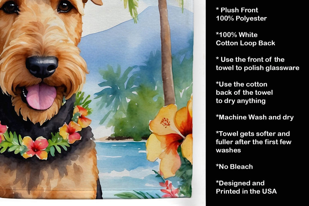 Airedale Terrier Luau Dual-Sided Kitchen Towel