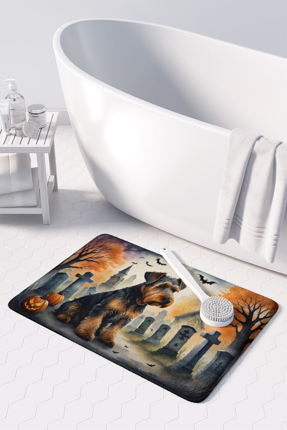 Airedale Terrier Halloween Kitchen and Bath Mat