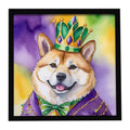 Akita King of Mardi Gras Framed Print - Ready to Hang Wall Art