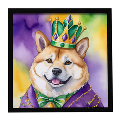 Akita King of Mardi Gras Framed Print - Ready to Hang Wall Art