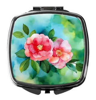 Alabama Camellia Watercolor Folding Compact Mirror