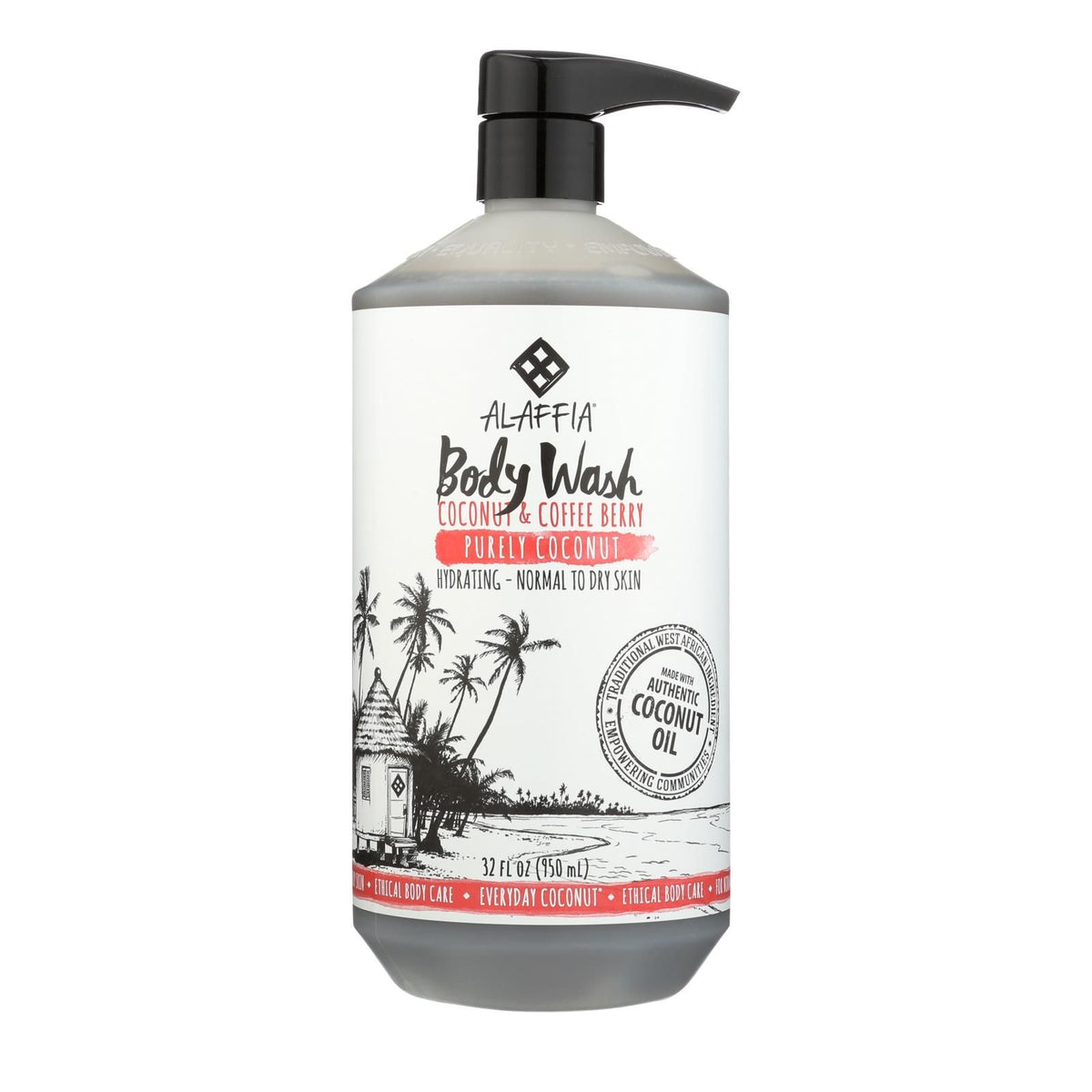 Alaffia Coconut & Coffee Berry Purely Coconut Body Wash - 1 Each - 32 Fz