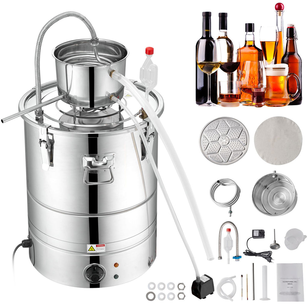 2800W Integrated Electric Alcohol Still – 15 Gal 50L Home Distillery Kit with Complete Accessories
