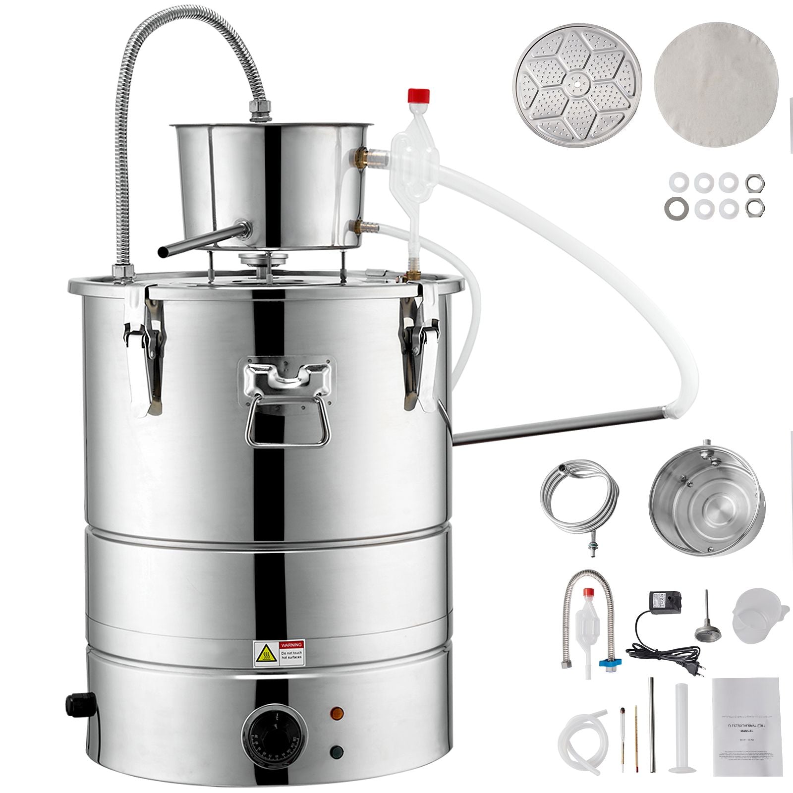 2800W Integrated Electric Alcohol Still – 15 Gal 50L Home Distillery Kit with Complete Accessories