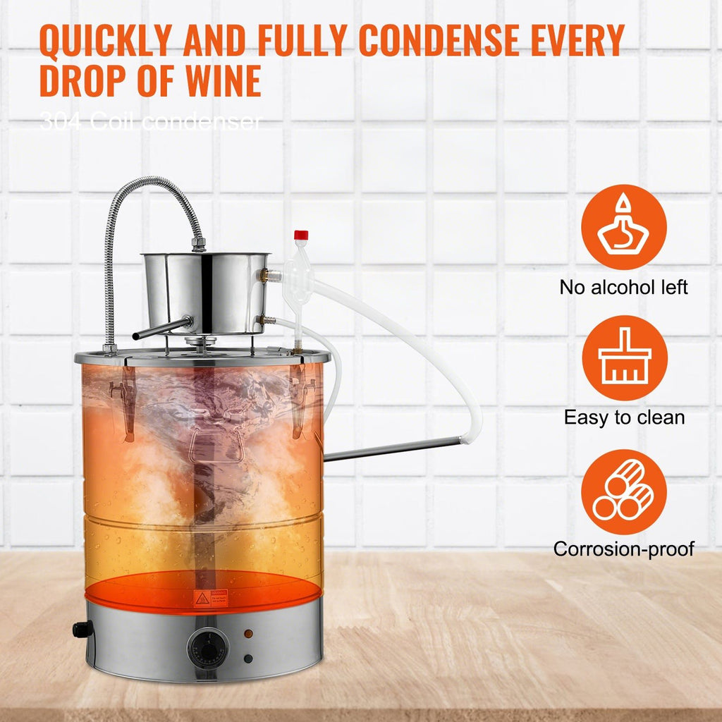 2800W Integrated Electric Alcohol Still – 15 Gal 50L Home Distillery Kit with Complete Accessories