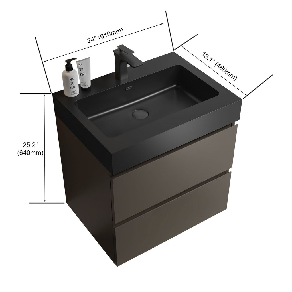 Alice Gray Bathroom Vanity with Soft-Close Drawers & Sink