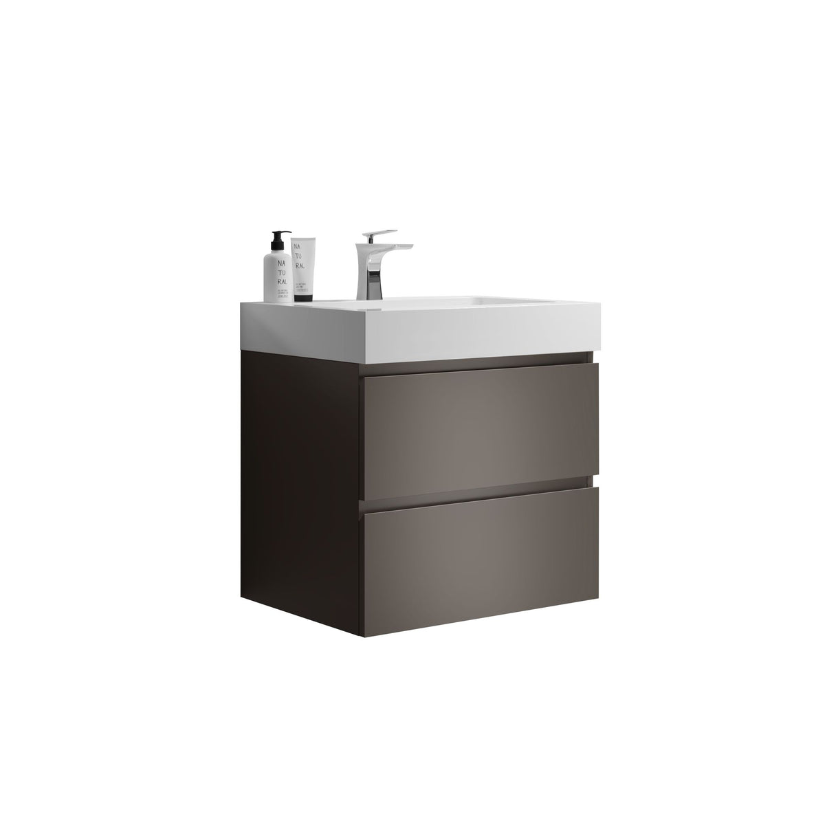 Alice Gray Floating Vanity with White Sink