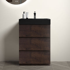 Alice Walnut Bathroom Vanity with Sink – Modern Elegance & Efficient Storage