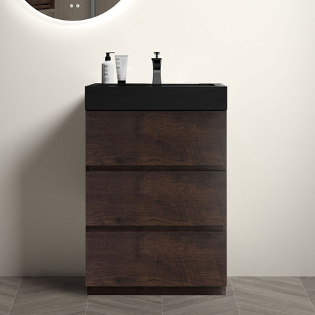 Alice Walnut Bathroom Vanity with Sink – Modern Elegance & Efficient Storage