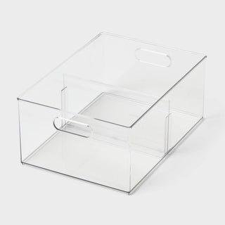 Clear All-Purpose Storage Bin with Adjustable Divider