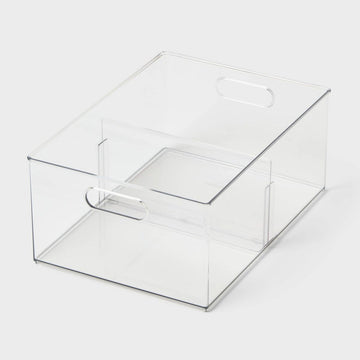 Clear All-Purpose Storage Bin with Adjustable Divider