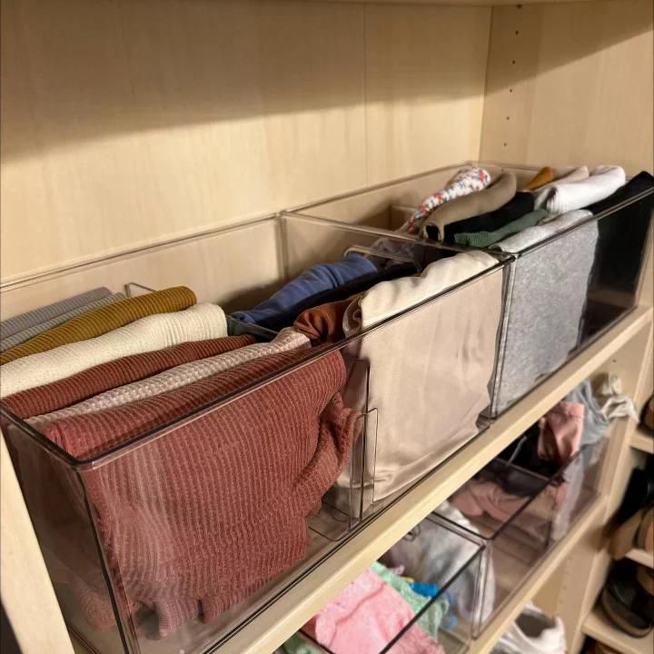 Clear All-Purpose Storage Bin with Adjustable Divider