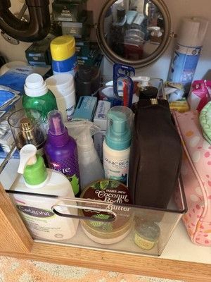 Clear All-Purpose Storage Bin with Adjustable Divider