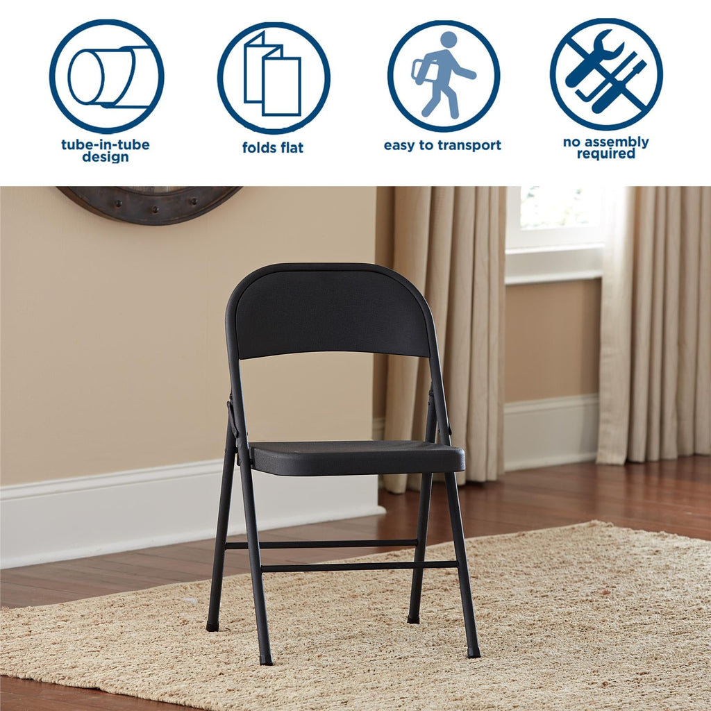 Black Double Braced Folding Chair