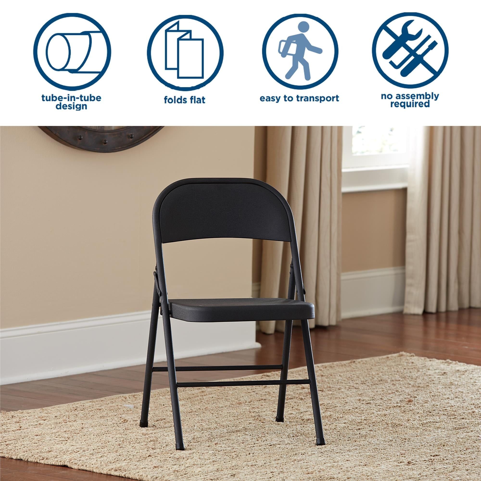 Black Double Braced Folding Chair