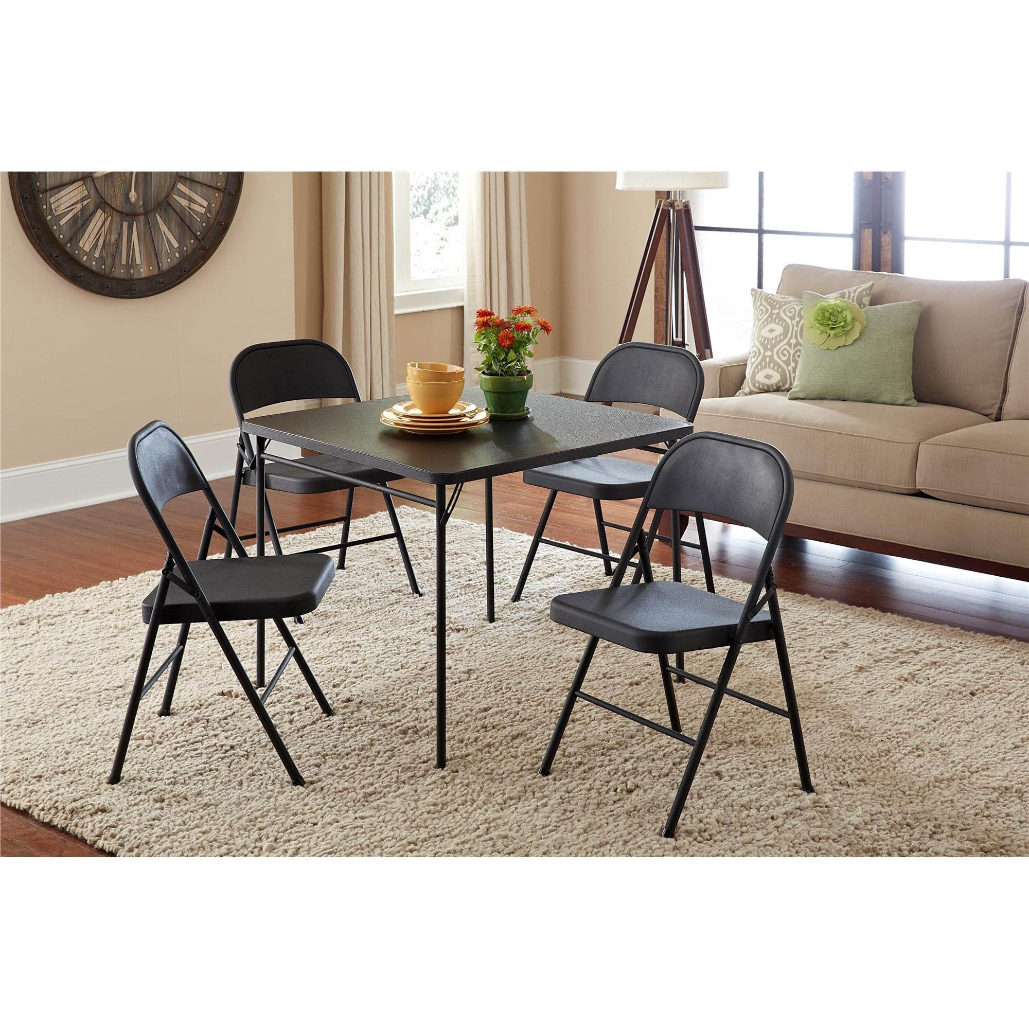 Black Double Braced Folding Chair