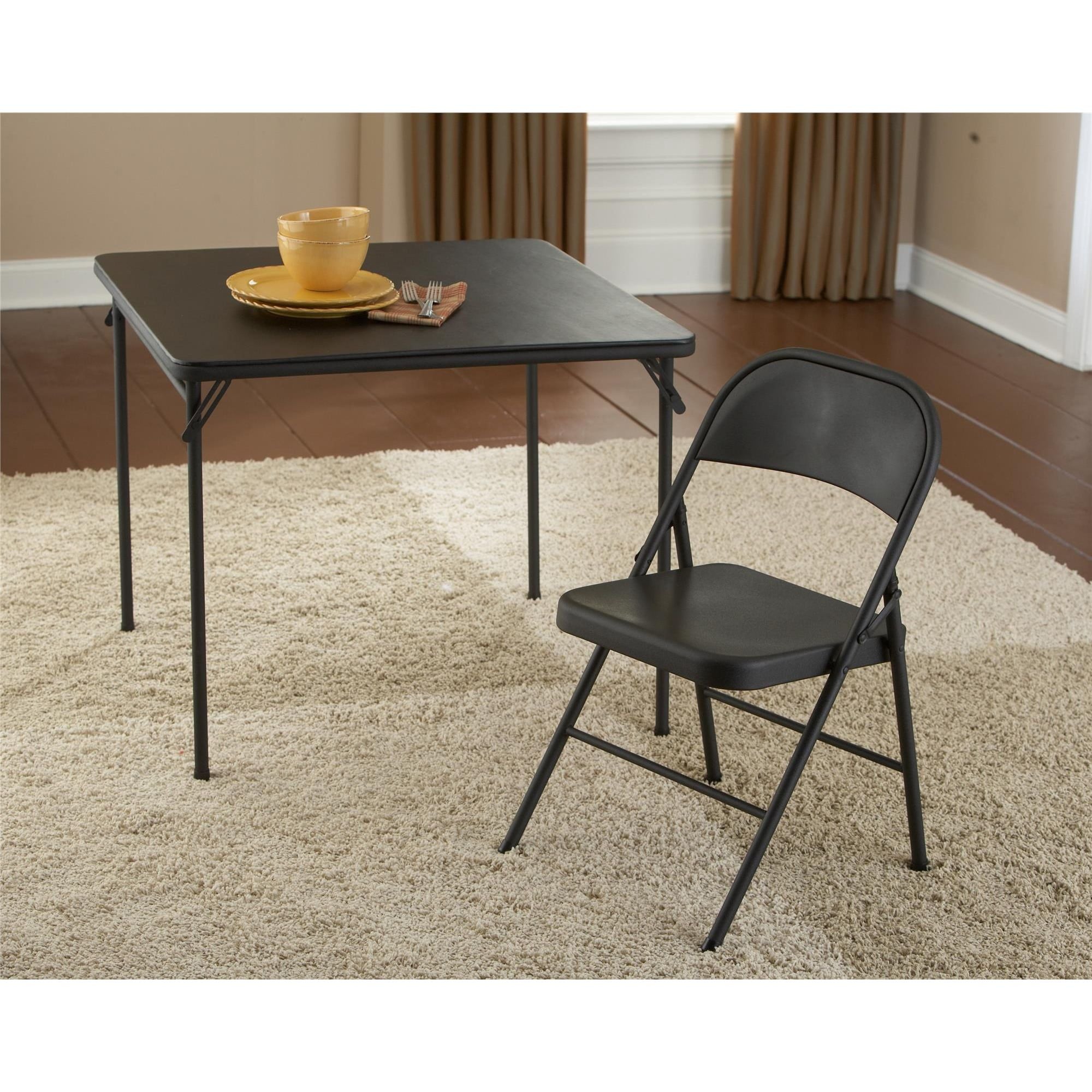 Black Double Braced Folding Chair