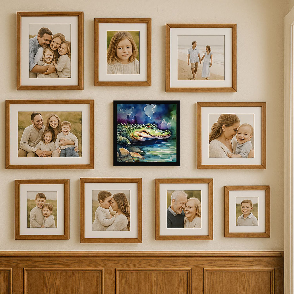Alligator Framed Wall Art with Contemporary Style