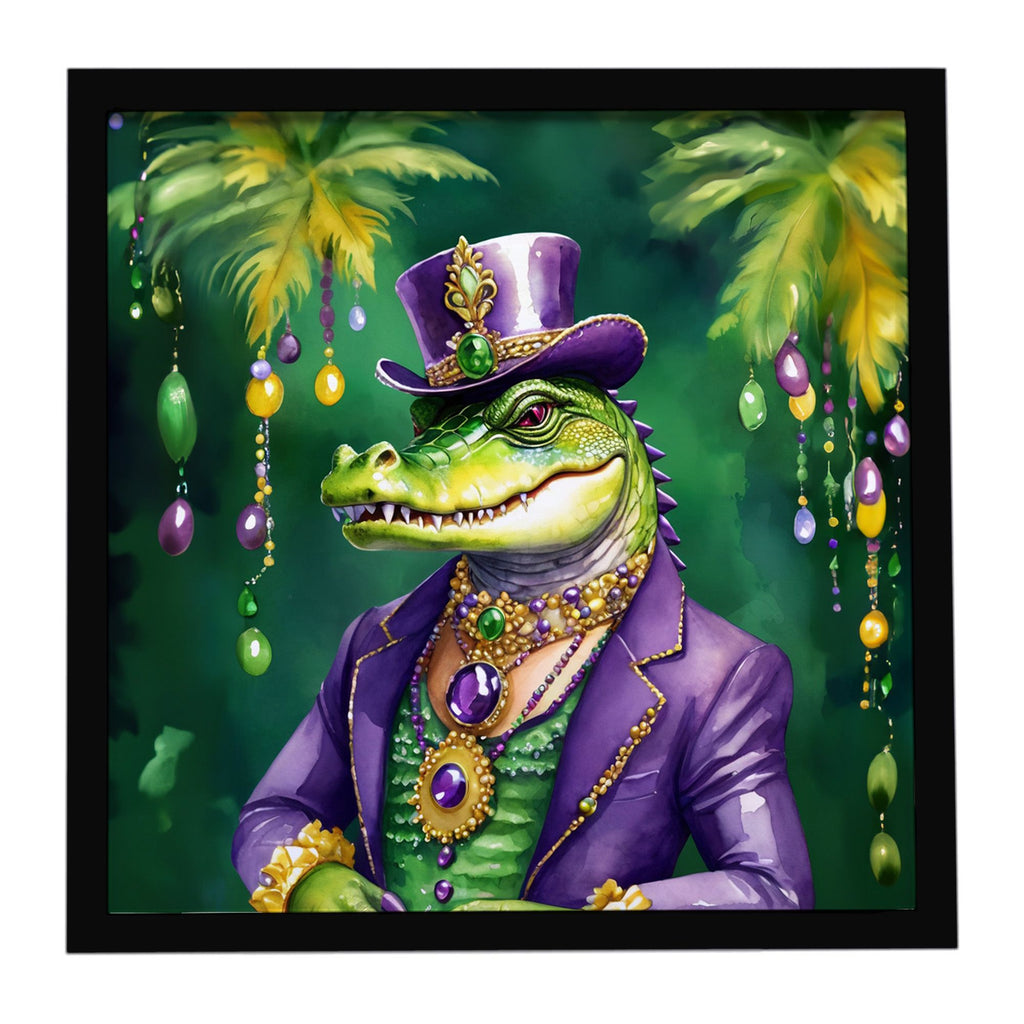 Alligator King of Mardi Gras Framed Wall Art
