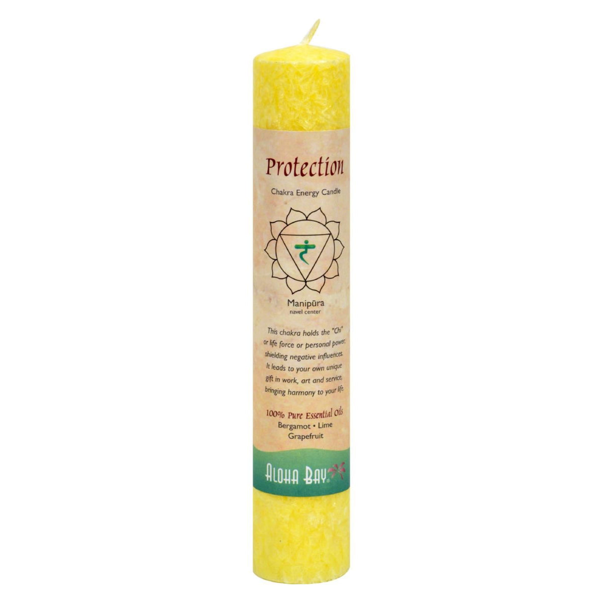 Aloha Bay Yellow Protection Chakra Pillar Candle