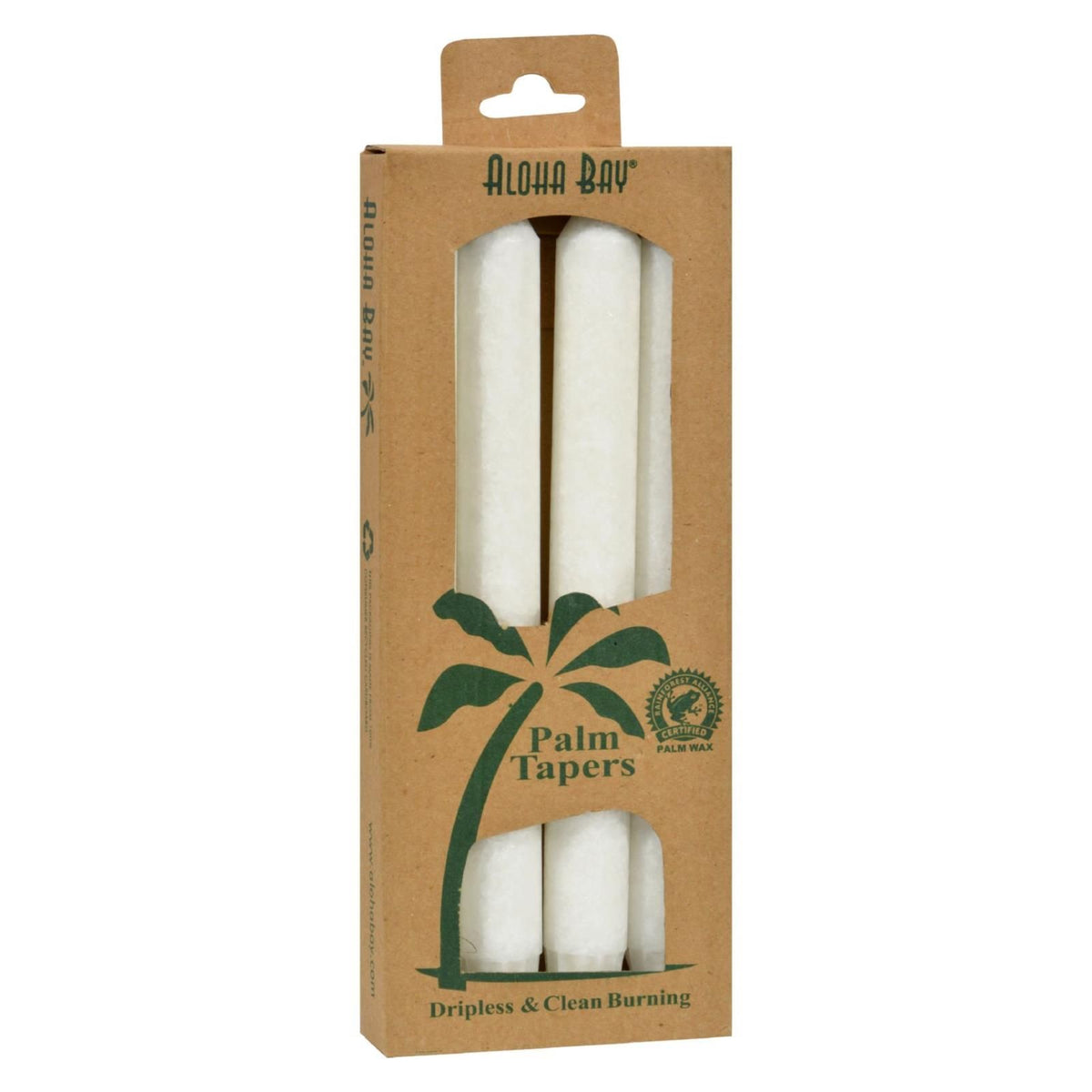 Aloha Bay White Unscented Taper Candle Set